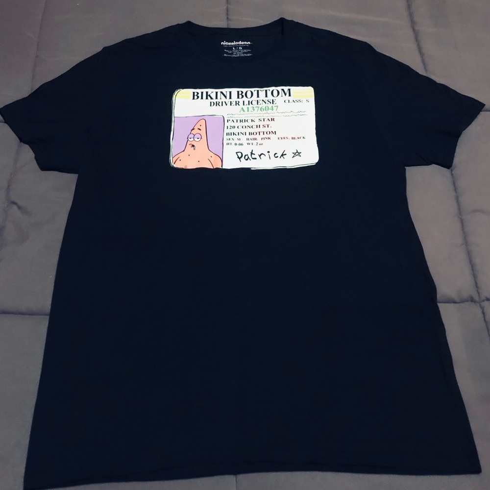 New Spongebob Squarepants Patrick Bikini Bottom Driver License T-Shirt